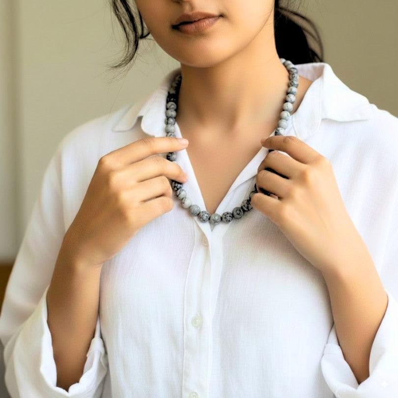 Mystic Web Necklace | Black Web Jasper Stone - For All | Includes: Necklace