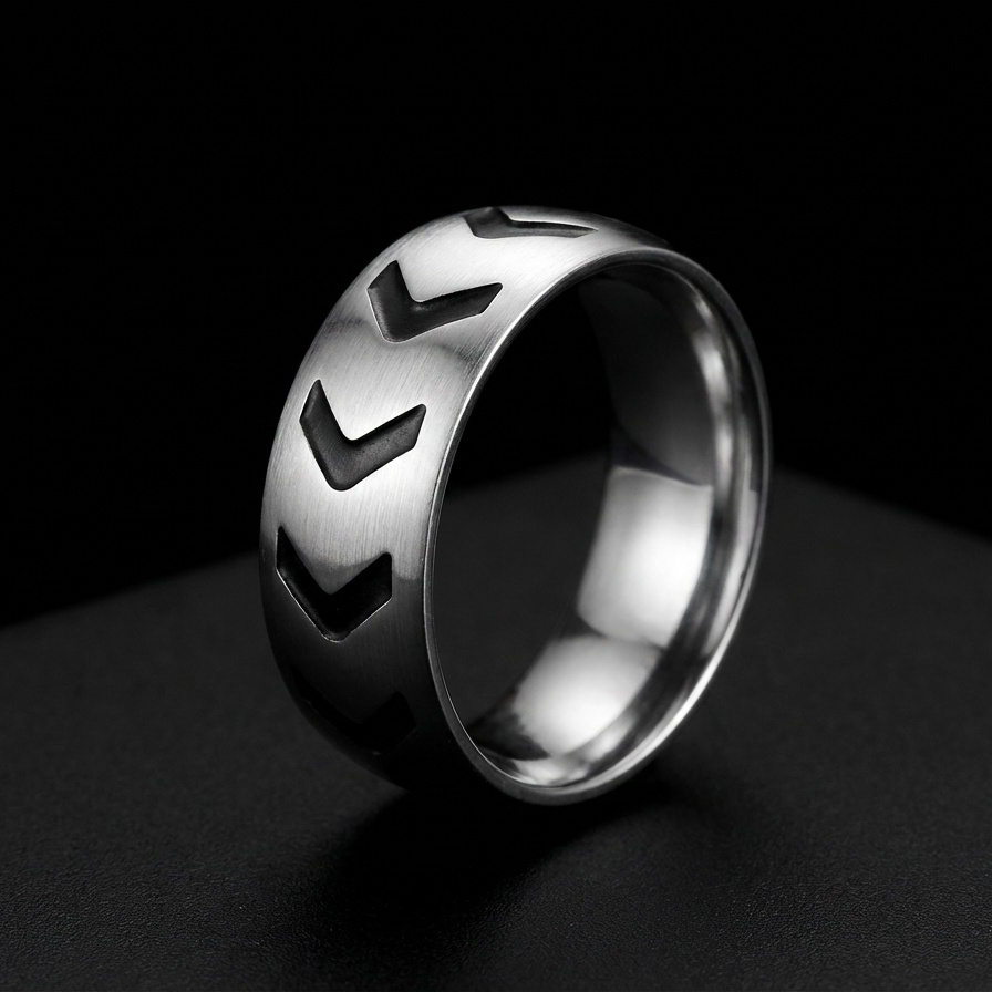 Multi Arrow Sturdy Titanium Steel Ring | PVD Plated– For Men | Includes: Ring