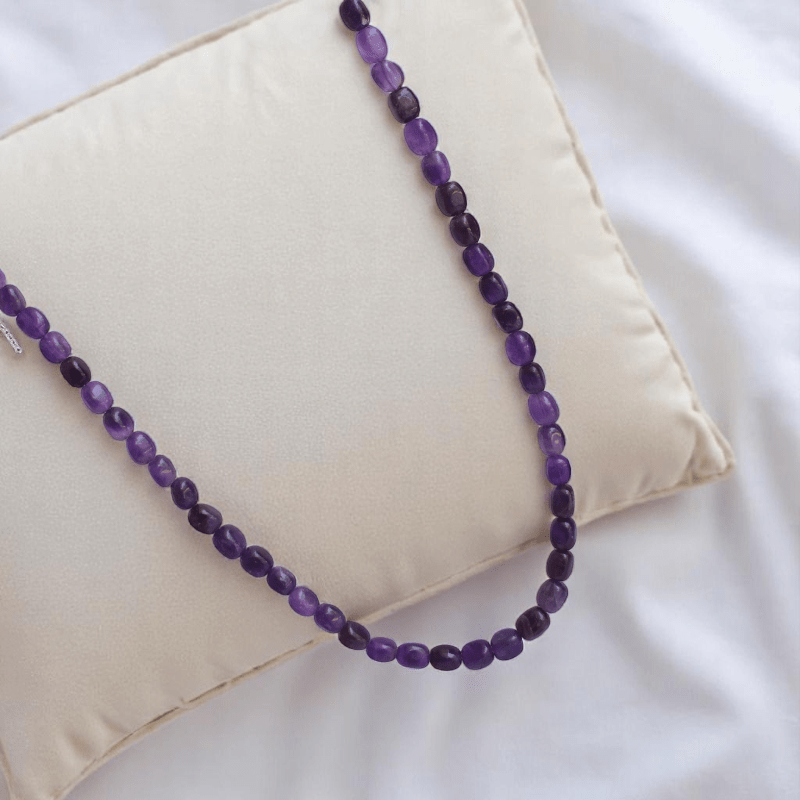 Velvet Fire Necklace | 925 Silver & Amethyst Stone  - For All | Includes: Necklace