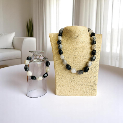 Golden Rutile Set | Rutile - For Unisex | Includes: Necklace & Bracelet