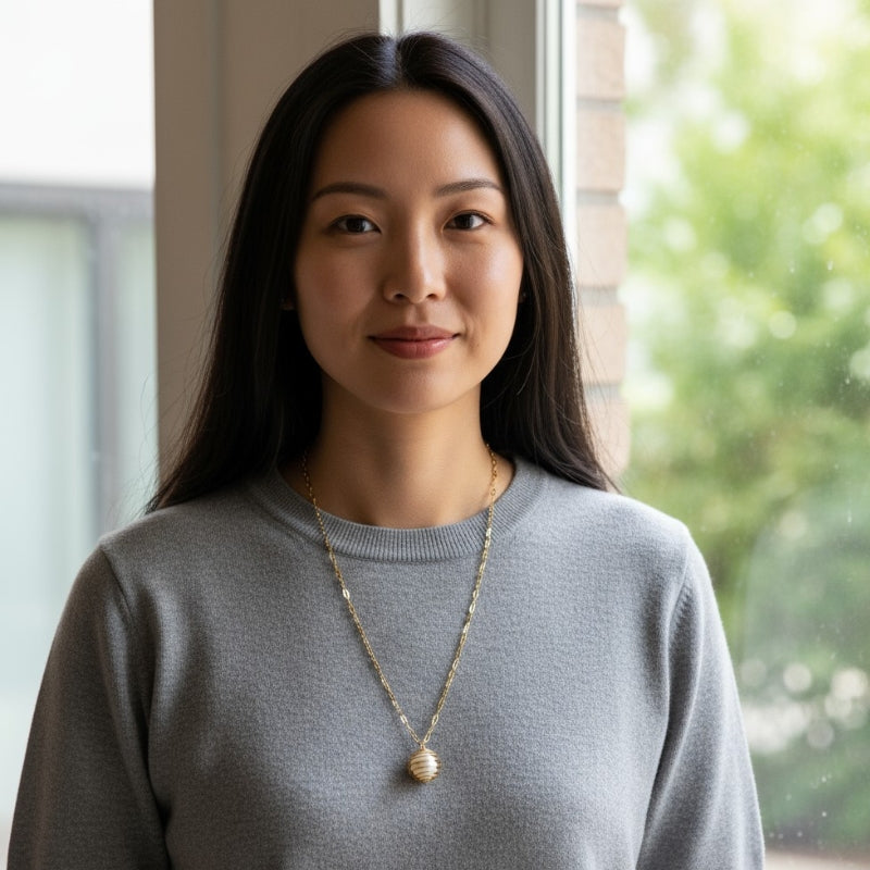 Dainty Whirl Rosy Golden Necklace | Rose Quartz - For Women | Includes: Necklace