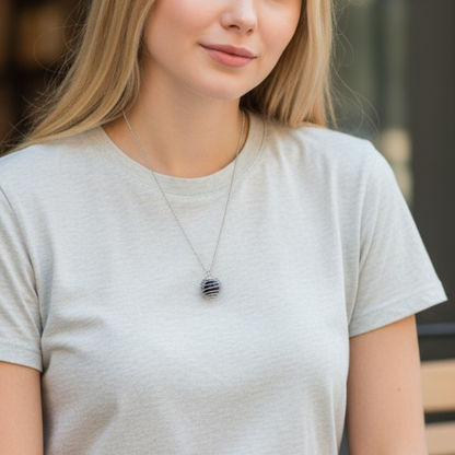 Dainty Whirl immunity Silverish Necklace | Garnet Stone - For Women | Includes: Necklace