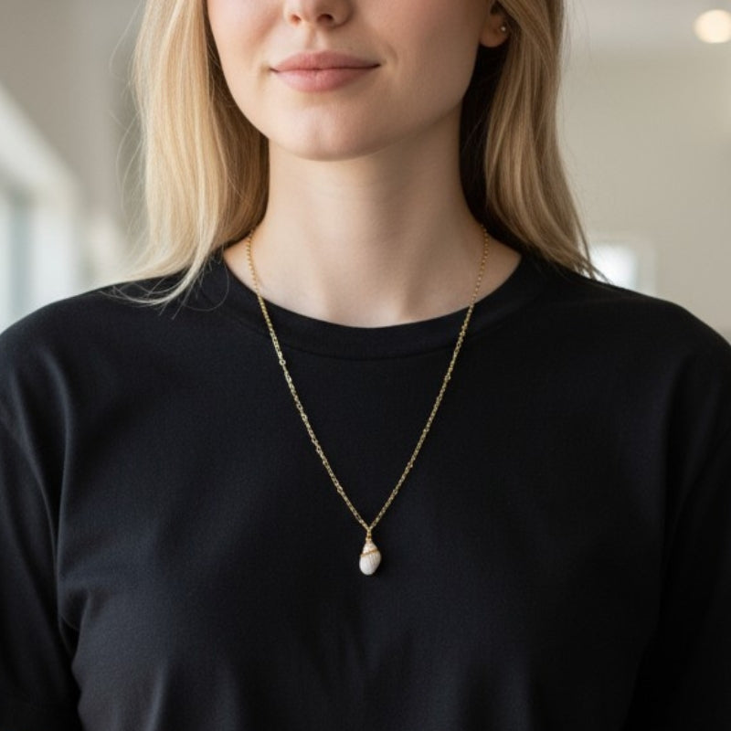 Nutmeg Seashell Necklace | Natural Nutmeg Seashell- For Women | Includes: Necklace