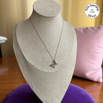Shiny Butterfly Necklace | 925 Silver - For Women | Includes: Necklace