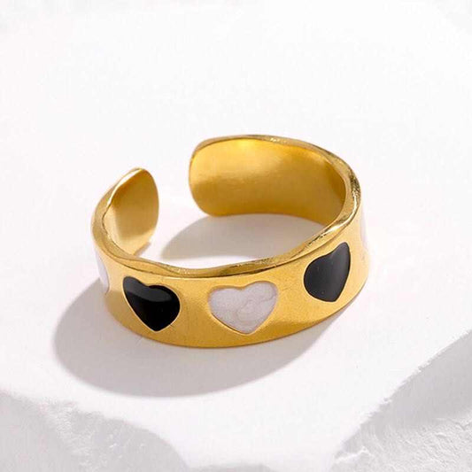 Edge Luxe Statement Ring | PVD 18K Gold Plated, Stainless Steel, Water Proof - For Women | Includes: Ring