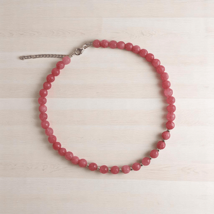 Joy Charm Necklace | 925 Silver & Rhodonite Stone - For Girl Kids | Includes: Necklace