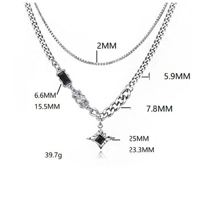 Obsidian Dual Layer Necklace | Premium Alloy- For Men| Includes: Necklace