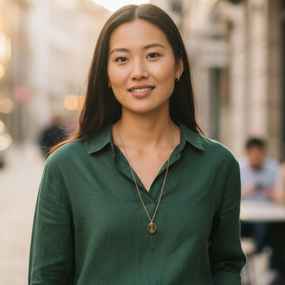 Chunky Whirl Mystic Golden Necklace | Black Obsidian - For Women | Includes: Necklace