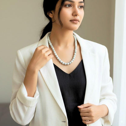 Peaceful Aura Necklace | White Howlite Stone - For All | Includes: Necklace