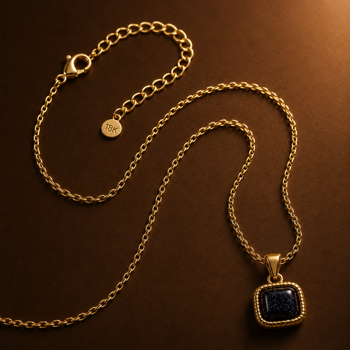 Stardust Black Sparkle CUSHION Necklace | Gold-Tone - For Women | Includes: Necklace