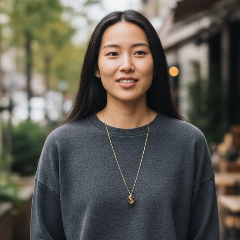 Chunky Whirl Mystic Golden Necklace | Black Obsidian - For Women | Includes: Necklace