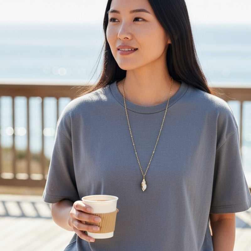 Whelk Shell Necklace | Common Whelk Shell- For Women | Includes: Necklace