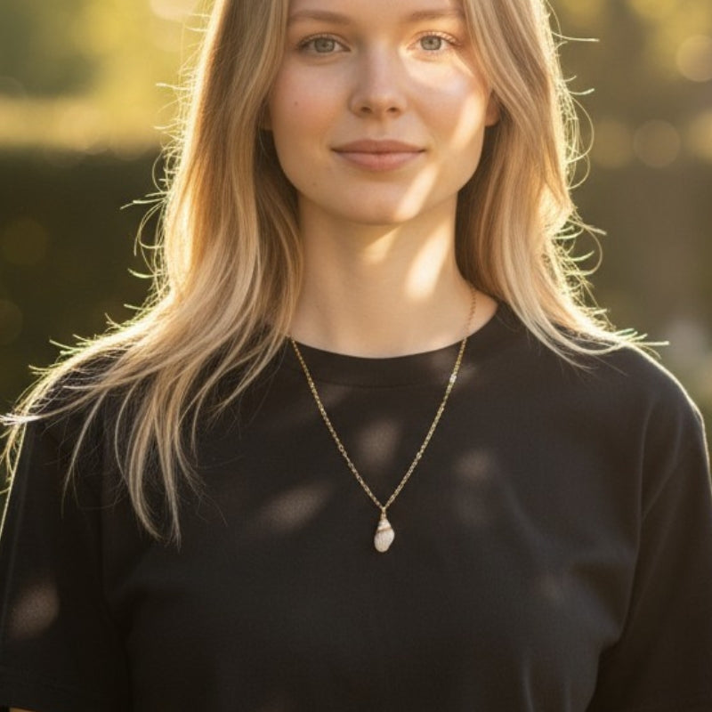 Nutmeg Seashell Necklace | Natural Nutmeg Seashell- For Women | Includes: Necklace