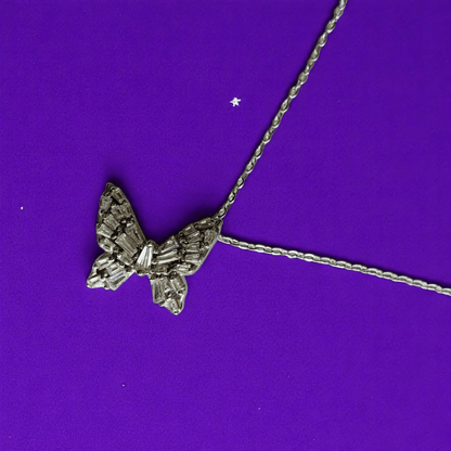 Shiny Butterfly Necklace | 925 Silver - For Women | Includes: Necklace