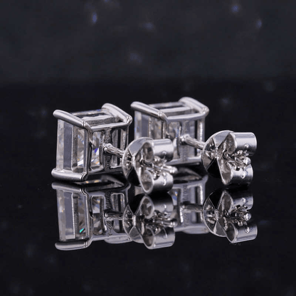 Princess Cut Earrings | 925 Silver & Zircon - For Women | Includes: Earrings