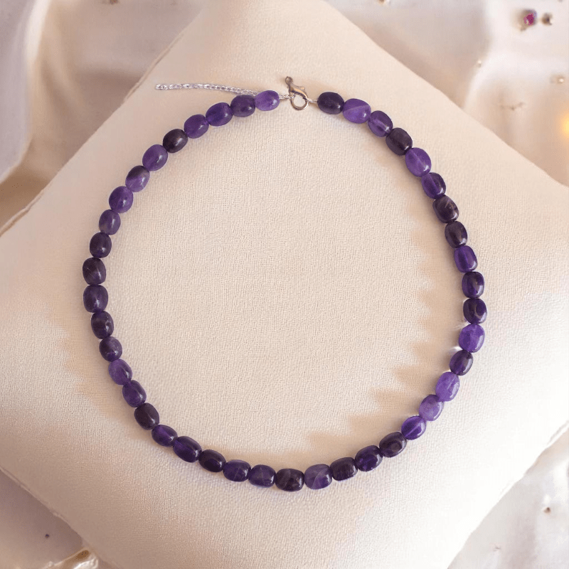 Velvet Fire Necklace | 925 Silver & Amethyst Stone  - For All | Includes: Necklace