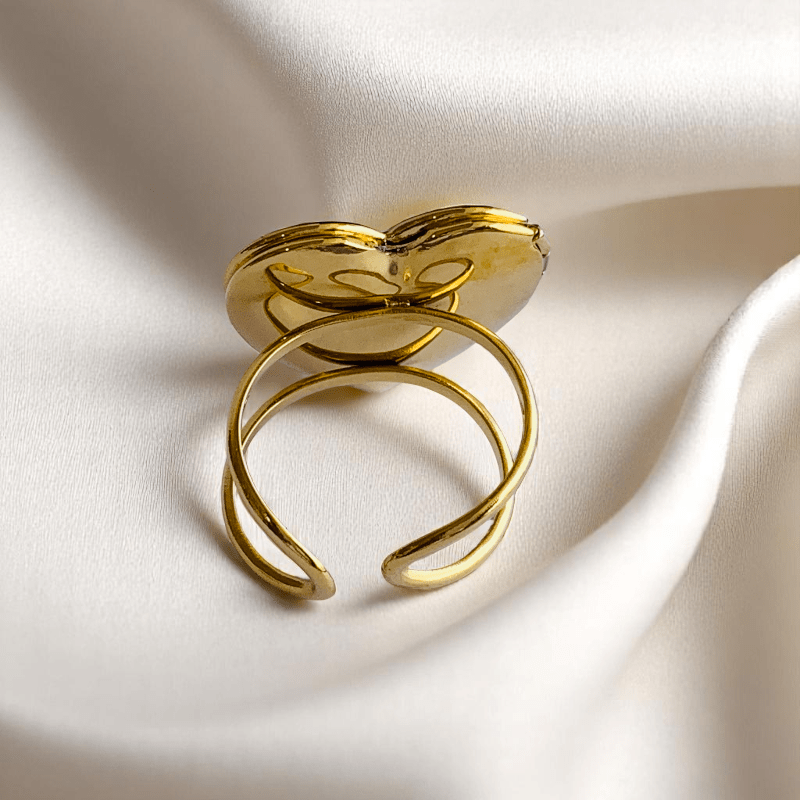 Sweet Heart Ring | PVD 18K Gold Plated, Stainless Steel, Water Proof - For Women | Includes: Ring