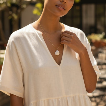 Calico Clam Necklace | Natural Calico Clam- For Women | Includes: Necklace