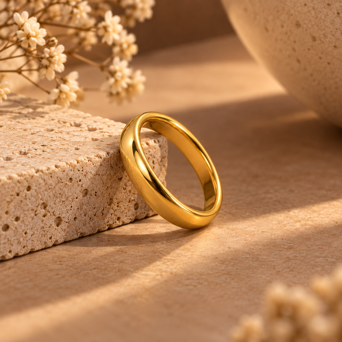 Everyday Solitaire Zircon Ring | 18K PVD Gold Plated- For Women | Includes: Ring