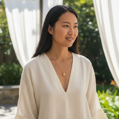 Dainty Whirl Rosy Golden Necklace | Rose Quartz - For Women | Includes: Necklace