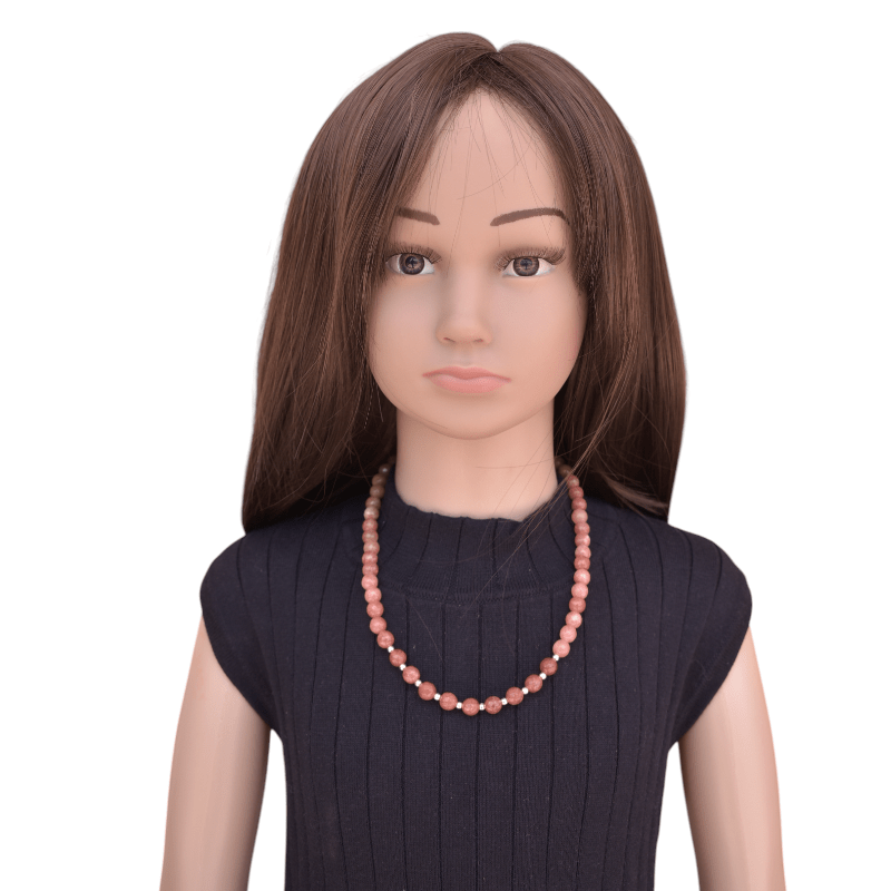 Little Sunshine Necklace | 925 Silver & Sunstone - For Girl Kids | Includes: Necklace