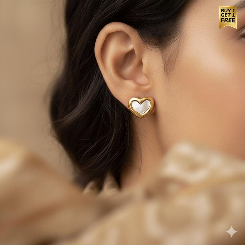 Shell Love Earring | 18K PVD Gold Plated - For Women | Includes: Earring