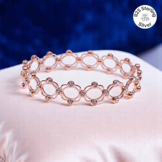 Rose Gold Convertible Ring/Bracelet | 925 Silver, Rose Gold Plating - For Women | Includes: Ring/Bracelet