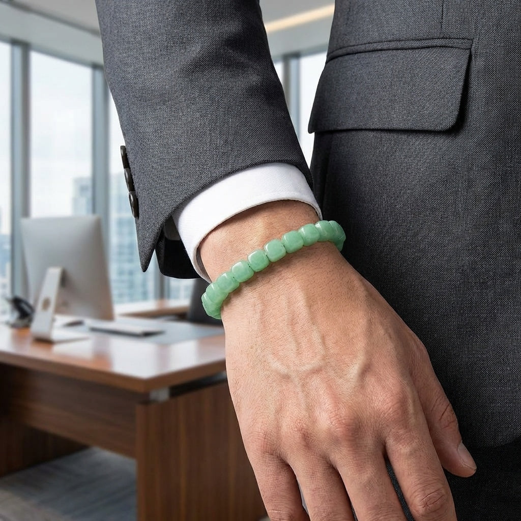 Abundance & Luck Bracelet | Green Aventurine Stone - For Men | Includes: Bracelet