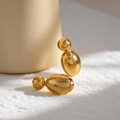 Sleek Chic Earrings | PVD 18K Gold Plated, Stainless Steel, Water Proof - For Women | Includes: Earrings