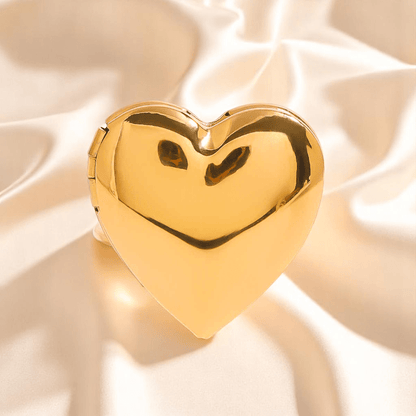 Sweet Heart Ring | PVD 18K Gold Plated, Stainless Steel, Water Proof - For Women | Includes: Ring