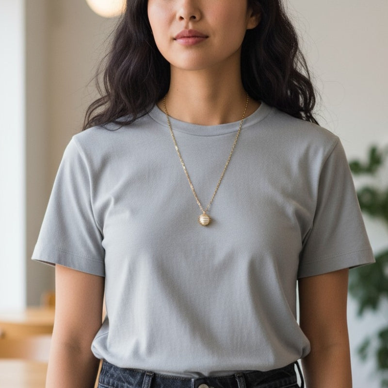 Dainty Whirl Rosy Golden Necklace | Rose Quartz - For Women | Includes: Necklace