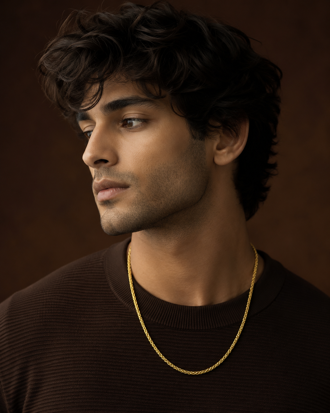Golden Wheat Regular Steel Chain (4mm) | 18K PVD Gold Plated- For Men| Includes: Necklace