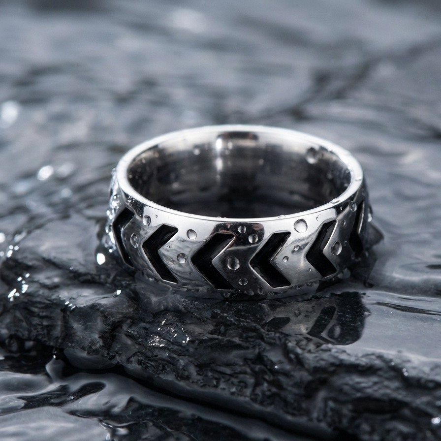 Multi Arrow Sturdy Titanium Steel Ring | PVD Plated– For Men | Includes: Ring