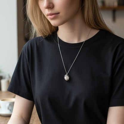 Dainty Whirl Rosy Silverish Necklace | Rosae Quartz - For Women | Includes: Necklace