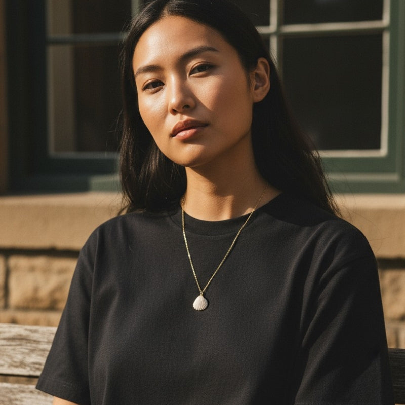 Calico Clam Necklace | Natural Calico Clam- For Women | Includes: Necklace