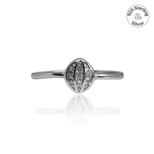 Graceful Ovate Ring | 925 Silver & Zircon - For Women | Includes: Ring