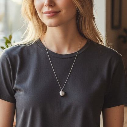 Dainty Whirl Rosy Silverish Necklace | Rosae Quartz - For Women | Includes: Necklace