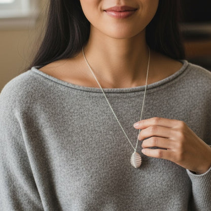 Chunky Whirl Silverish Rose Necklace | Rose Quartz - For Women | Includes: Necklace