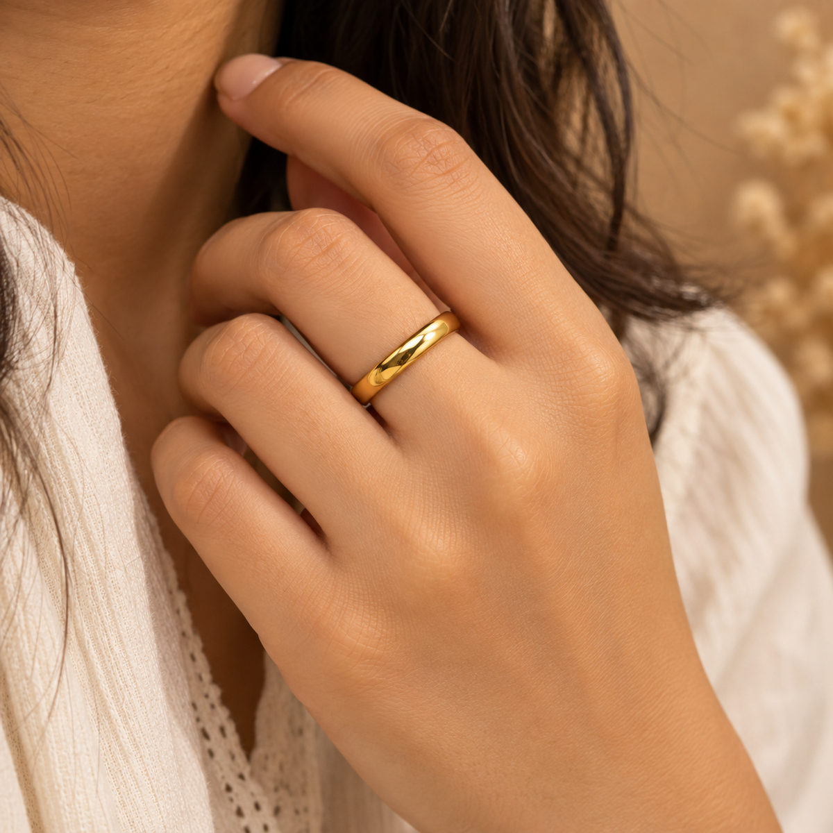 Everyday Solitaire Zircon Ring | 18K PVD Gold Plated- For Women | Includes: Ring