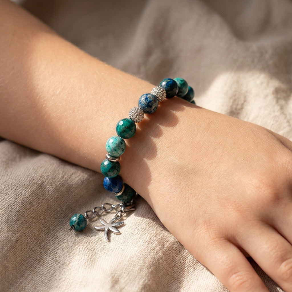 Wisdom Azurite Bracelet | Azurite - For Kids Girls | Includes: Bracelet