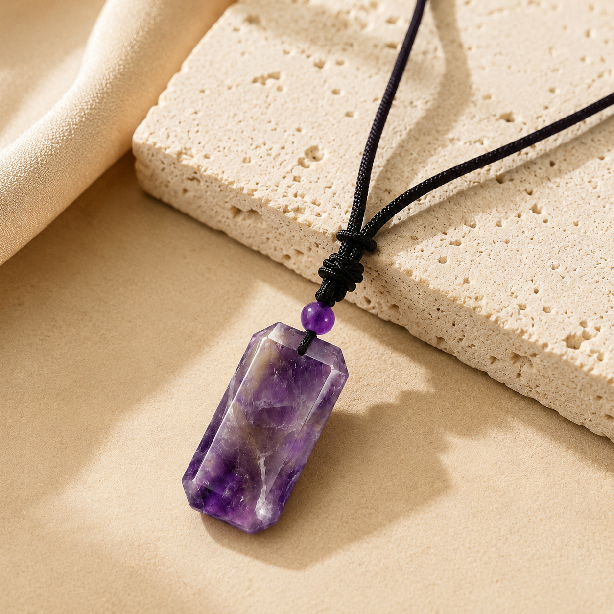 BOLD GenZ Real Amethyst Stone Necklace | Natural Stone- For Men| Includes: Necklace