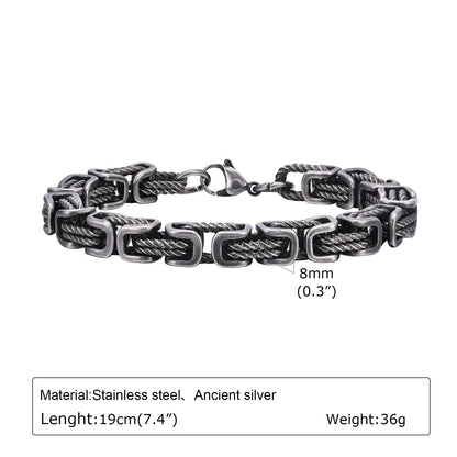 Funky Oxidised Rope Bracelet | Stainless Steel - For Men | Includes: Bracelet