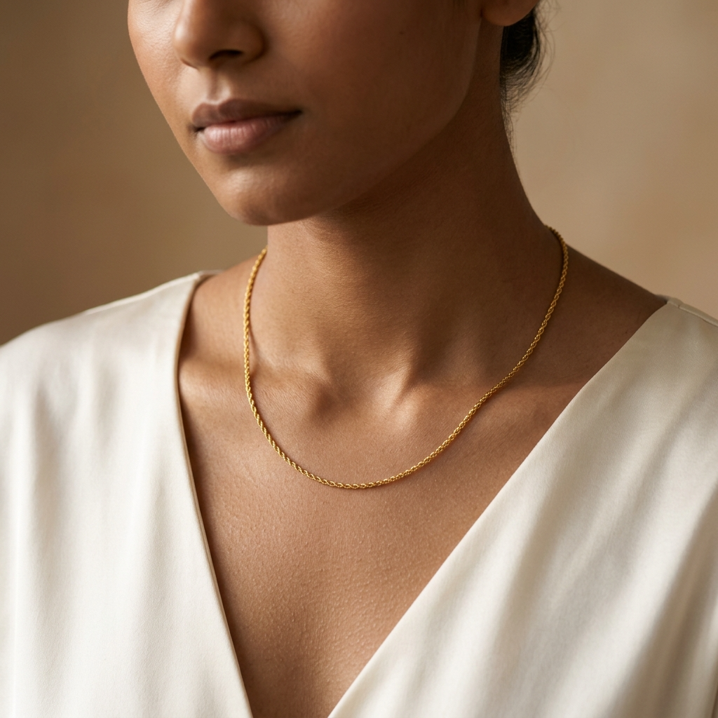 Whisper Fine ROPE CHAIN Necklace | Gold-Tone - For Women | Includes: Necklace