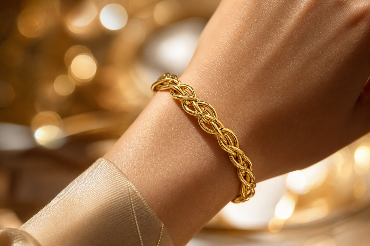 Entwine BRAIDED OPEN CUFF Bracelet | Gold-Tone - For Women | Includes: Bracelet