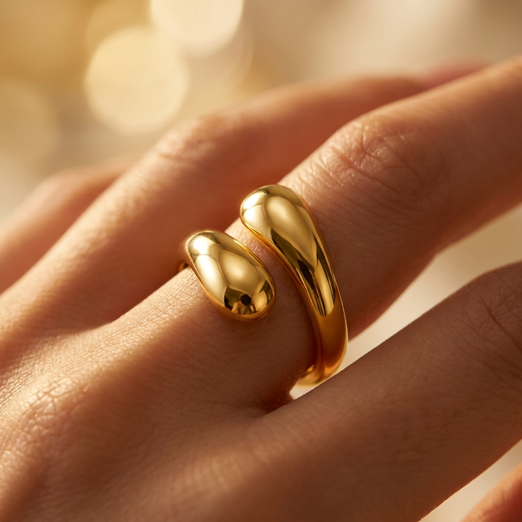 Trendy Embrace Flexi Size Ring | 18K PVD Gold Plated- For Women | Includes: Ring