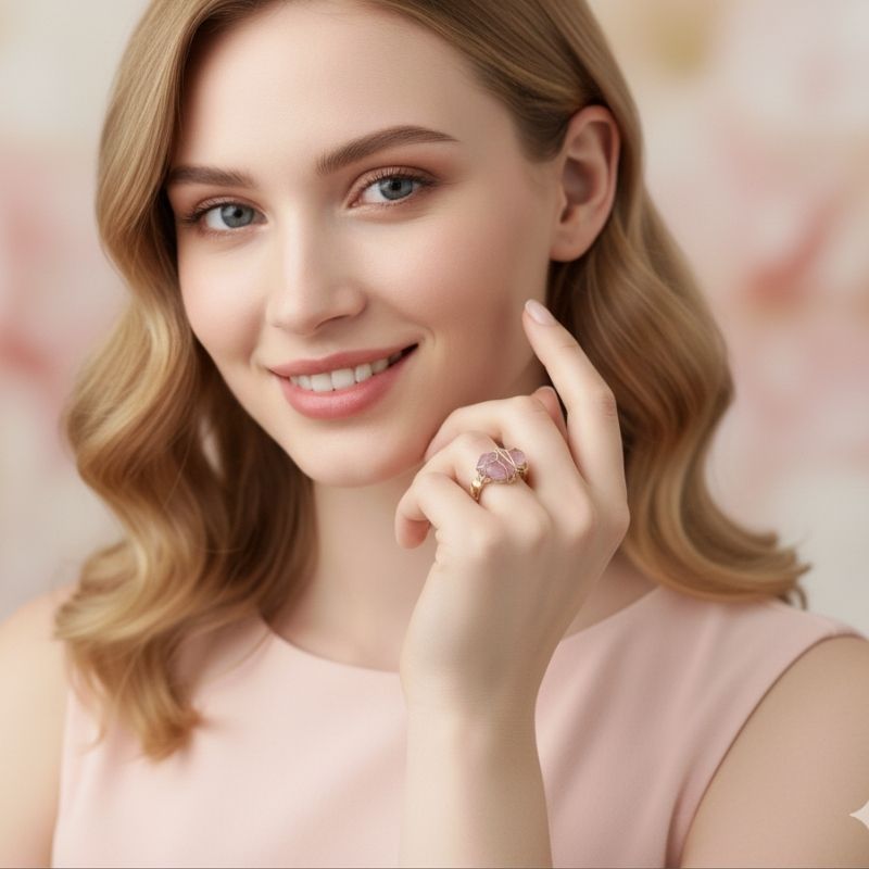 Aurora Luxe Ring | Fuchsia Crystal & PVD Gold - For Women | Includes: Ring