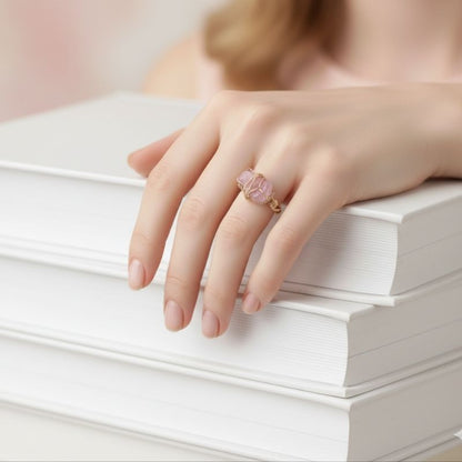 Aurora Luxe Ring | Fuchsia Crystal & PVD Gold - For Women | Includes: Ring