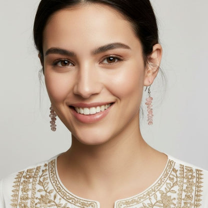 Berry Gleam Earrings | Silver PVD Plated & Watermelon Red Chip - For Women | Includes: Earrings