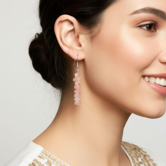 Berry Gleam Earrings | Silver PVD Plated & Watermelon Red Chip - For Women | Includes: Earrings