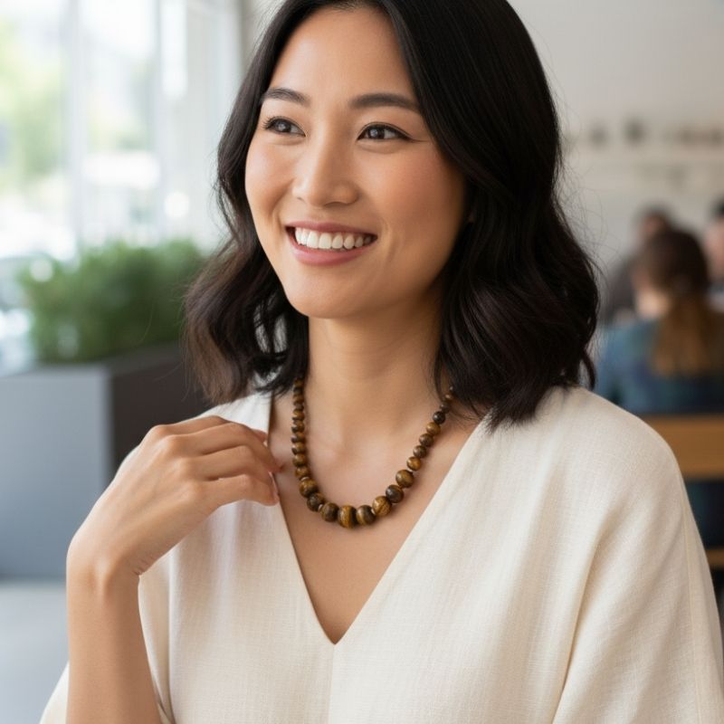 Bold Guardian Necklace | Tiger Eye Stone - For Women | Includes: Necklace